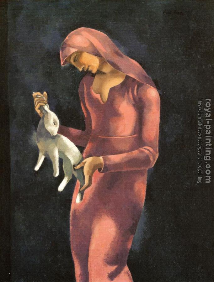 Eugeniusz Zak : Woman with a rabbit